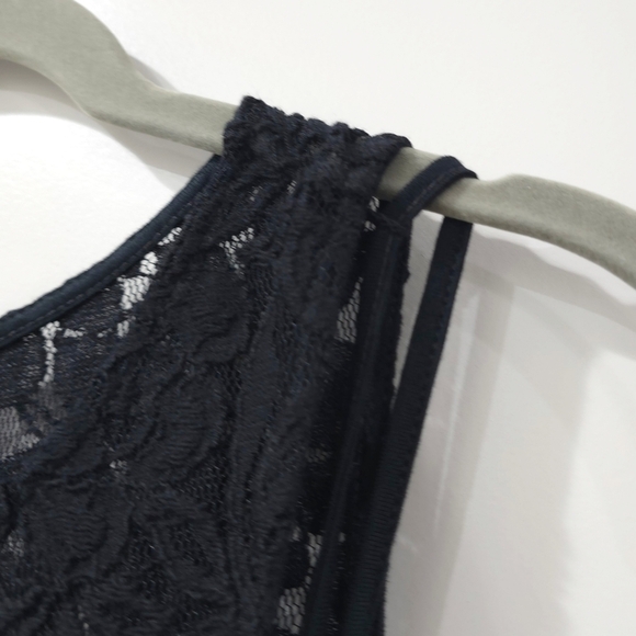 FREE PEOPLE Miles Of Lace Mini Fit & Flare Sleeveless Popover Dress, Lined, Nwt - Picture 7 of 16